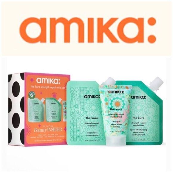 AMIKA - NWT - The Kure Strength Repair Trial Set. Shampoo, Conditioner & Mask - Picture 1 of 12
